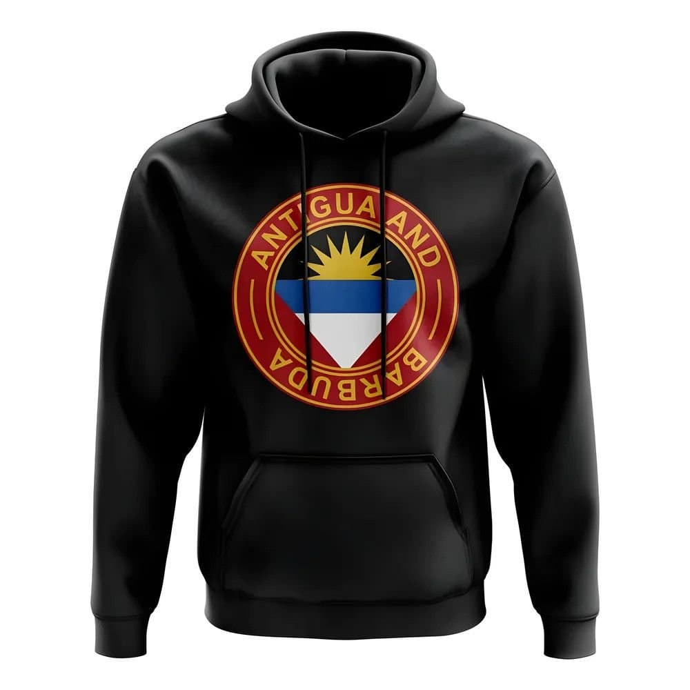 Antigua Antigua Men's Personalised & Barbuda Football Badge Hoodie in Black