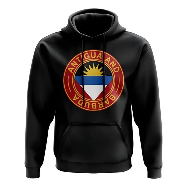 Antigua Antigua Men's Personalised & Barbuda Football Badge Hoodie in Black - 2