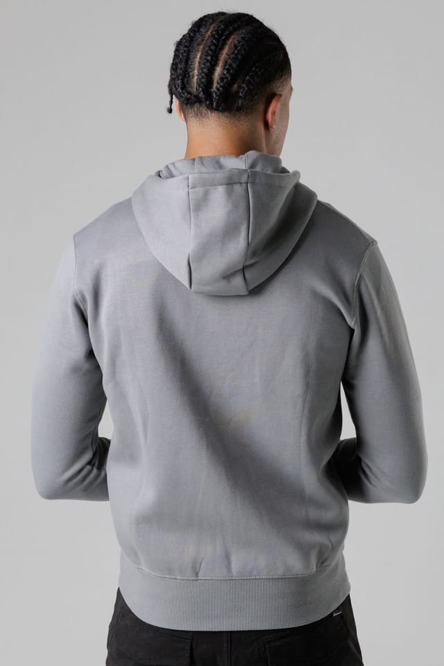 Firetrap Firetrap Men's Regular Fit Cotton Rich Zip Through Hoody with Drawstring in Grey - 2