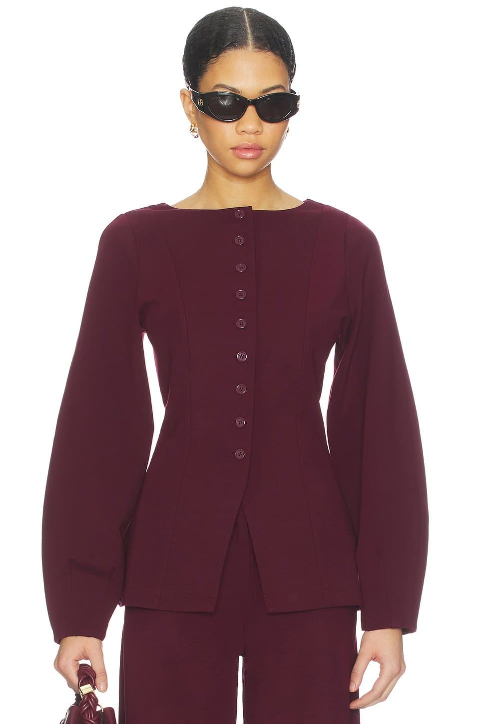 revolve Revolve Oxblood Ponte Blazer