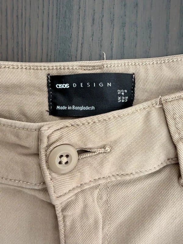 ASOS ASOS design high waist beige cargo pants trousers women’s uk size 12