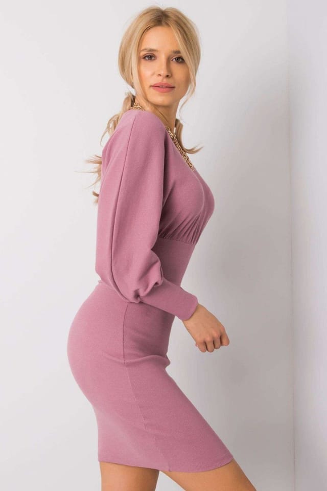 Love Lace Love Lace Women's Fitted Long Sleeve Day Dress for Any Occasion in Pink - 2