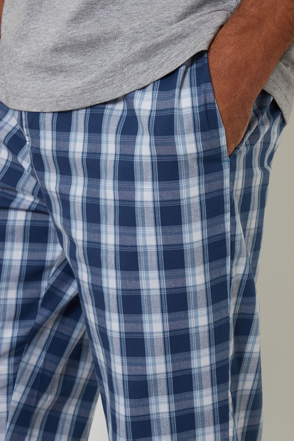 Threadbare Threadbare Men's Short Sleeve Check Pyjama Set in Grey - 4