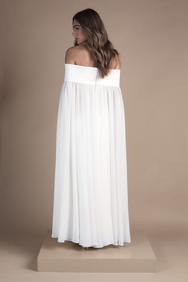 Coast Coast Women's Bardot Cape Column Twill Wedding Dress in Ivory - 3