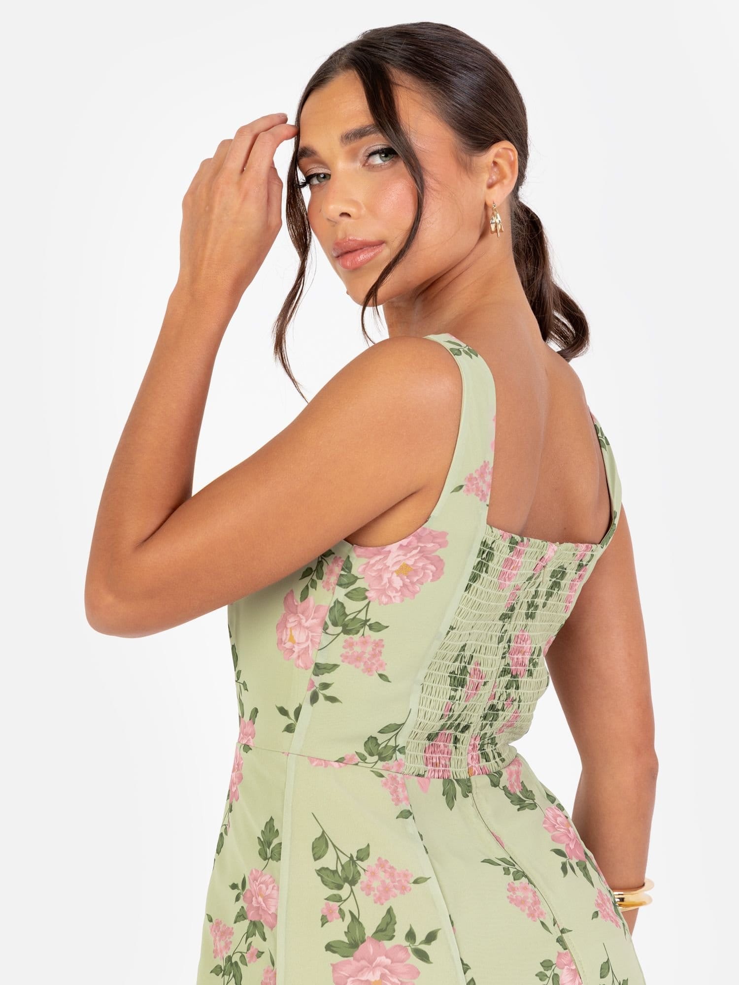 Anaya with Love Anaya with Love Women's Floral Print Strappy Maxi Dress in Green - 4