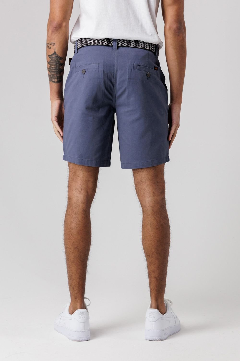Tokyo Laundry Tokyo Laundry Men's Cotton Twill Peached Shorts in Mid Blue - 2