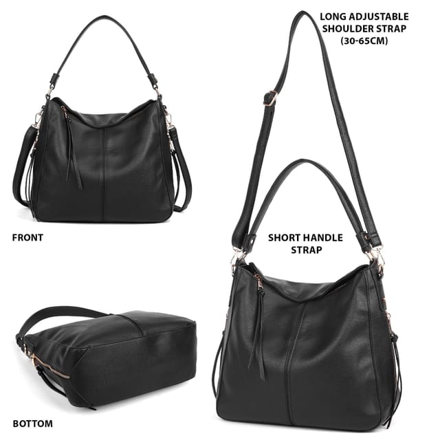 Woodland Leathers Woodland Leathers Women's Hobo Shoulder Bag in Black - 2