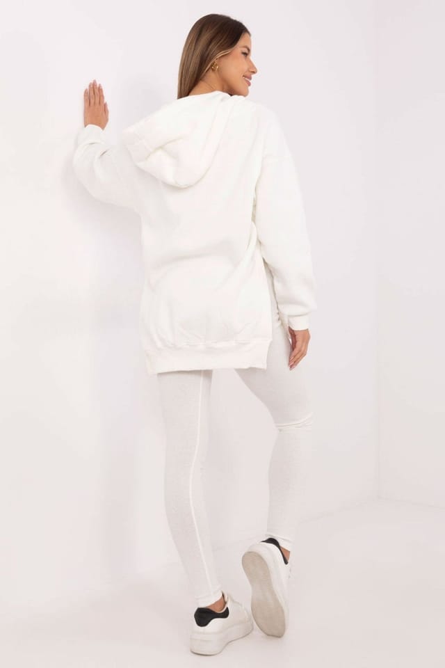 Love Lace Love Lace Women's Comfort Fit Hooded Sweatshirt Top Leggings Set in Off-White - 3