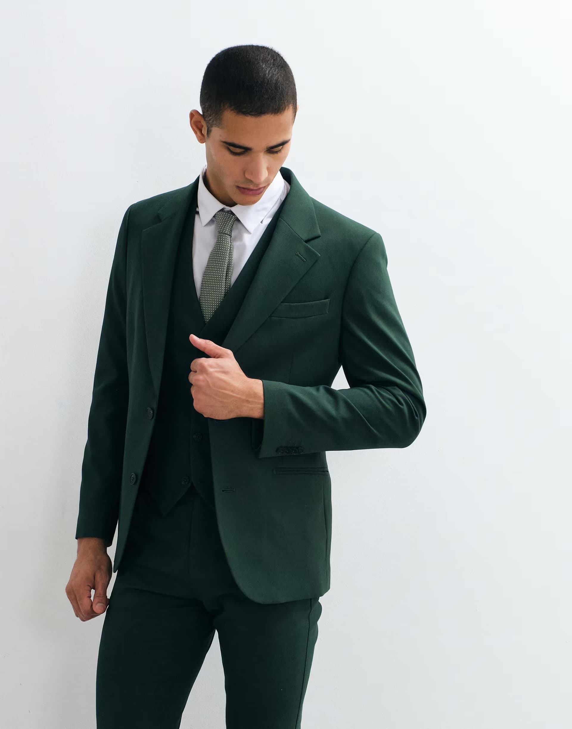 ASOS ASOS DESIGN Dark Green Skinny Suit Blazer