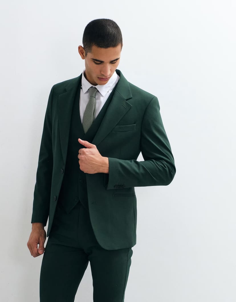 ASOS ASOS DESIGN skinny suit blazer in dark green - 1