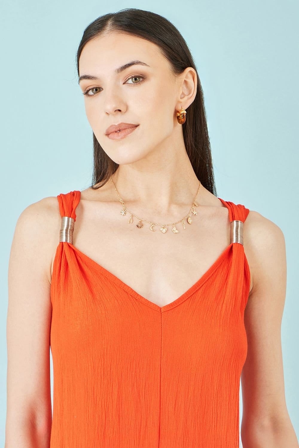 Yumi Yumi Women's Orange Viscose Maxi Beach Dress - 4