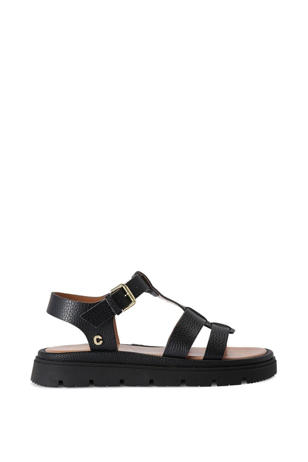 Carvela Carvela Women's 'Pavilion T Bar' Leather Sandals in Black