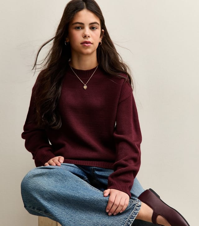 New Look Girls' Burgundy Longline Jumper New Look - 3