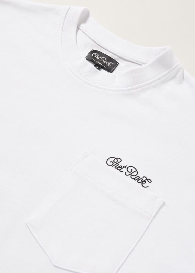 Chet Rock Chet Rock Paulo T Men's Oversized Graphic T-Shirt with Chest Pocket Detail in White - 2