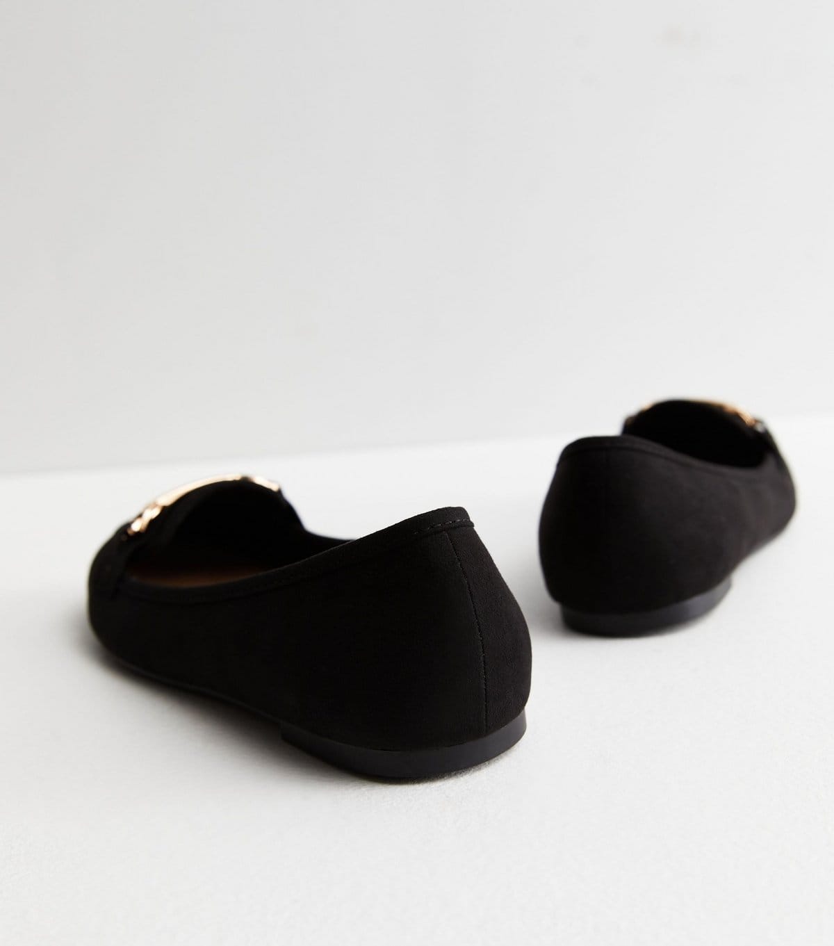 New Look Women's Black Suedette Buckle Trim Loafers Vegan New Look - 4