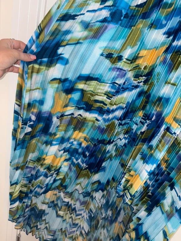 Never Fully Dressed Never Fully Dressed Blue Pattern Pleated Halter neck Hi-Low Maxi Dress Size 12 wedding party