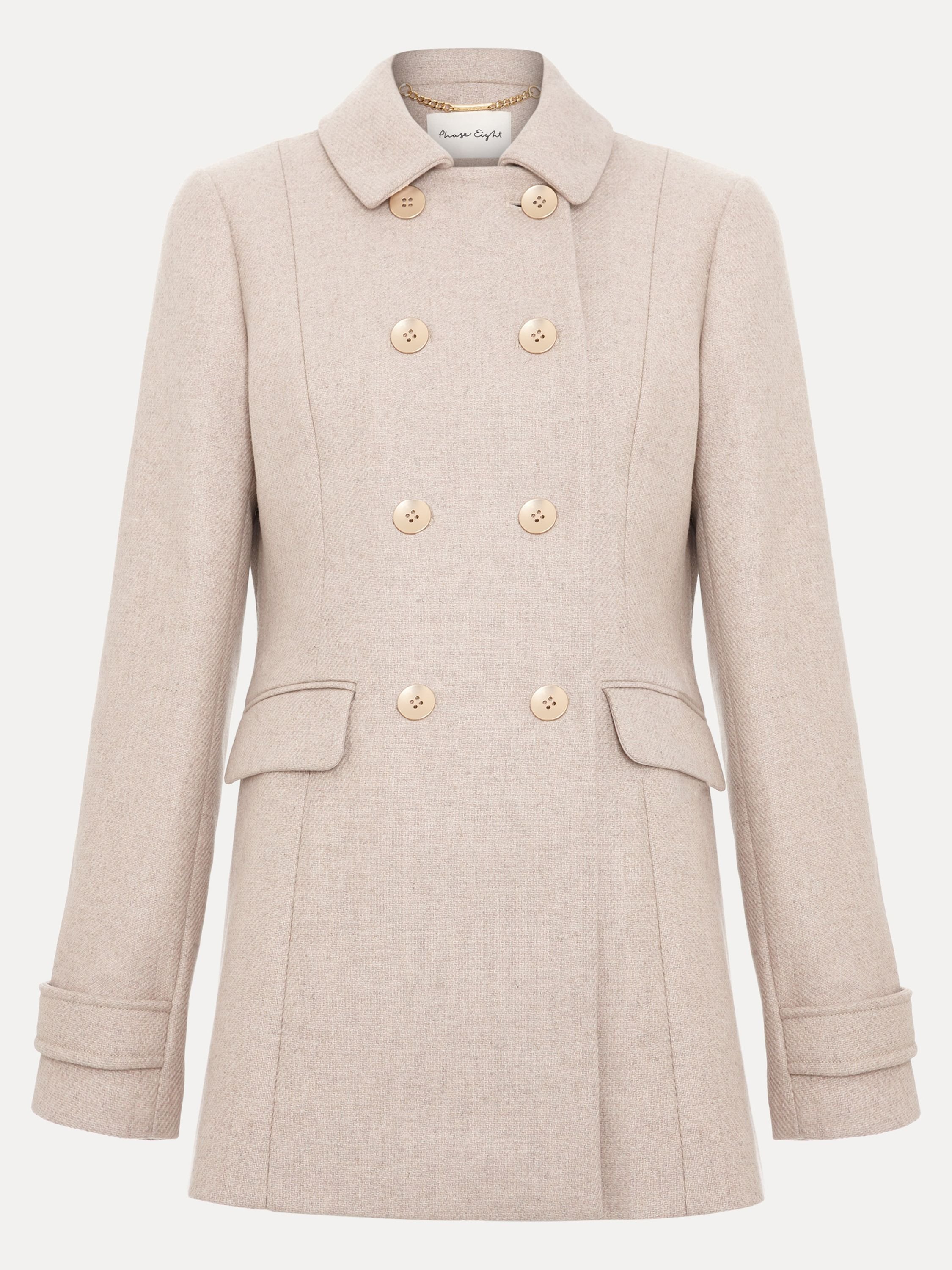 Phase Eight Phase Eight Women's Aurelie Wool Long Sleeve Peacoat in Light Beige - 2