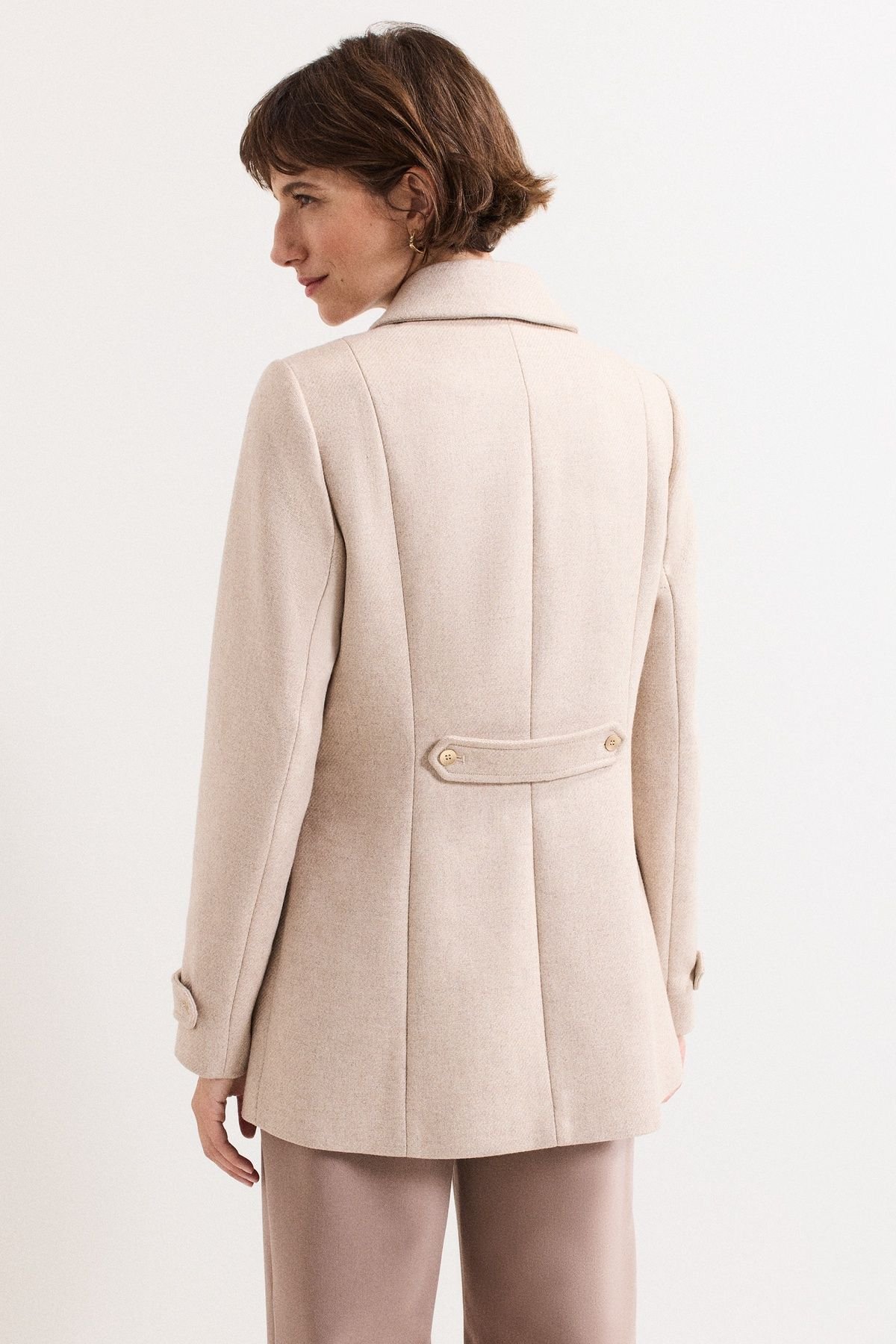 Phase Eight Phase Eight Women's Aurelie Wool Long Sleeve Peacoat in Light Beige - 4