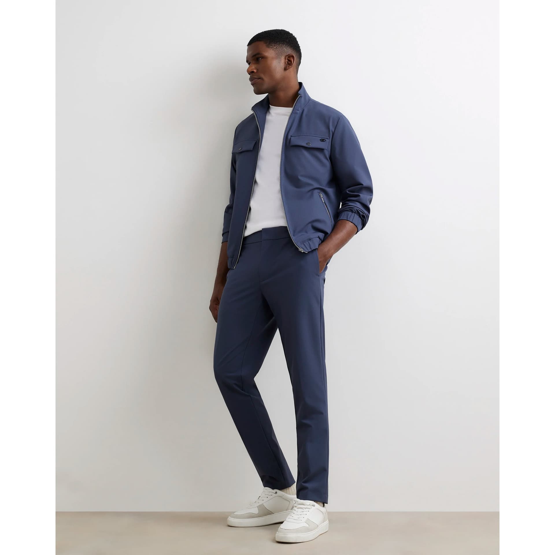River Island Mens River Island Blue Skinny Tech Comfort Trousers