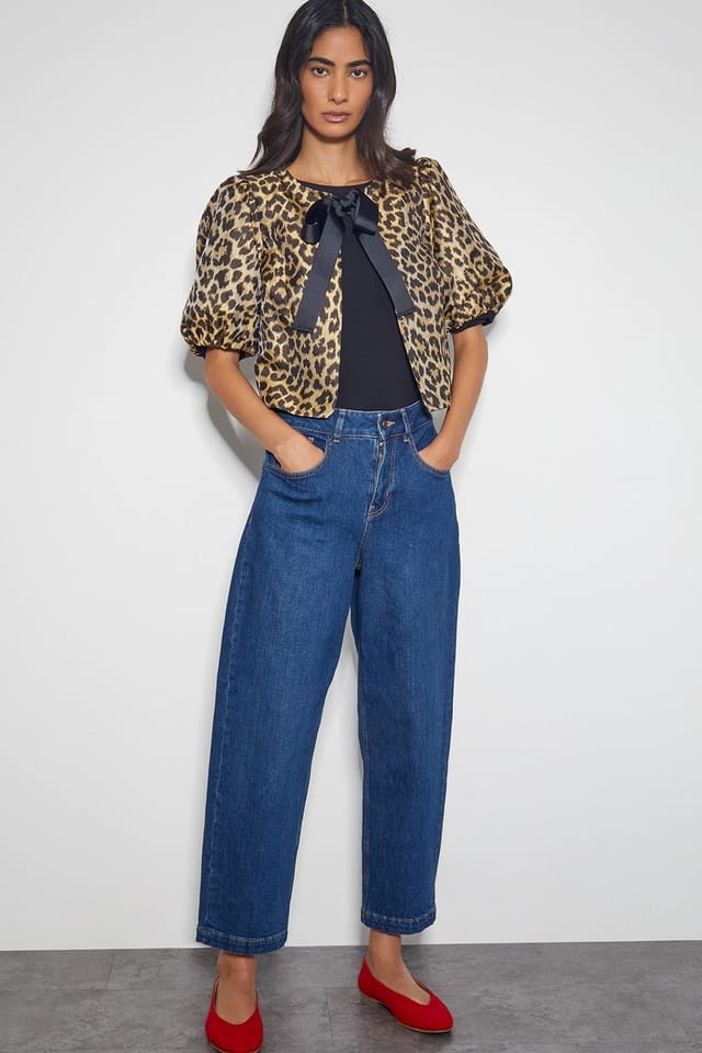 Monsoon Monsoon Women's Anne Leopard Print Bow Jacket Brown - 2