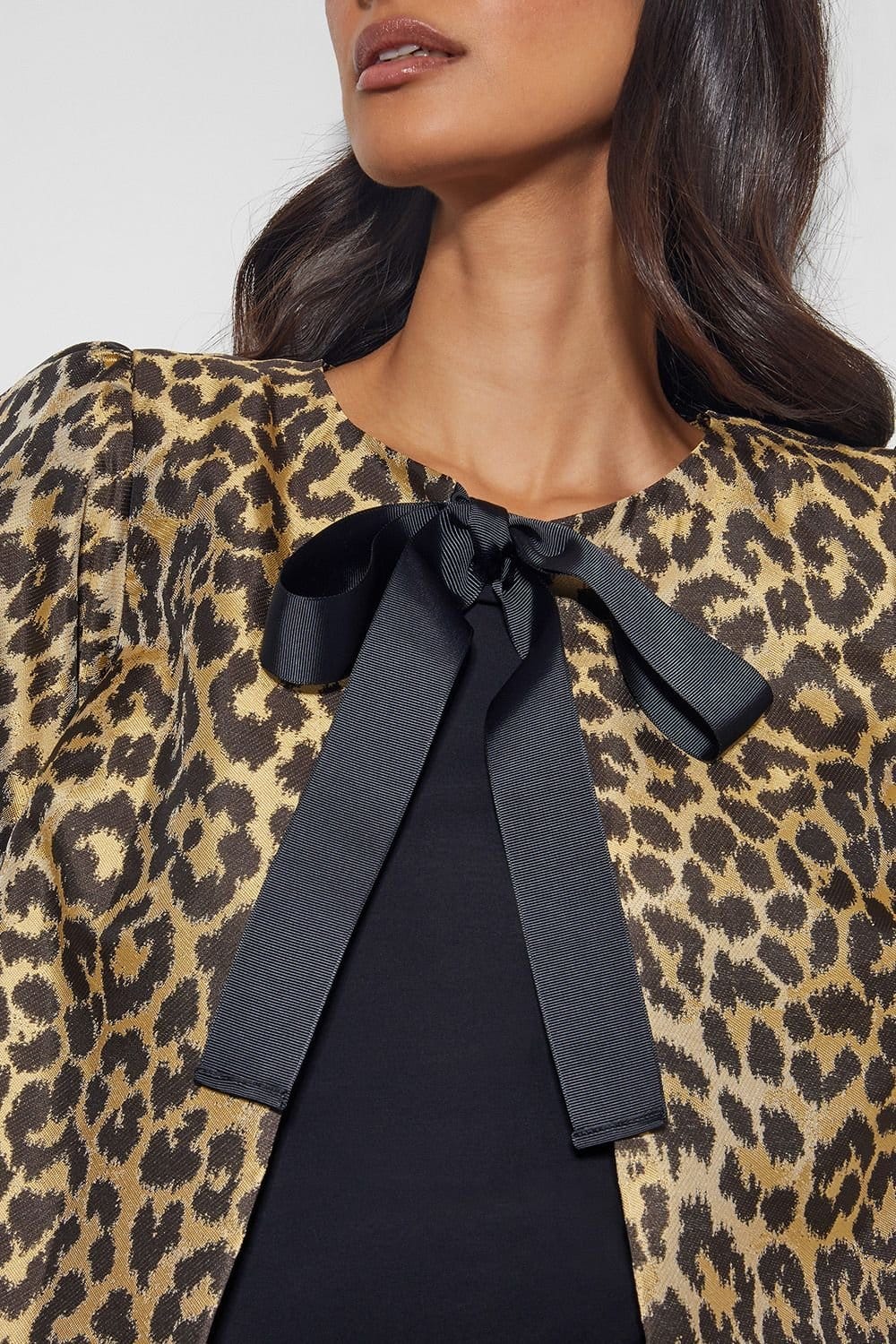 Monsoon Monsoon Women's Anne Leopard Print Bow Jacket Brown - 4