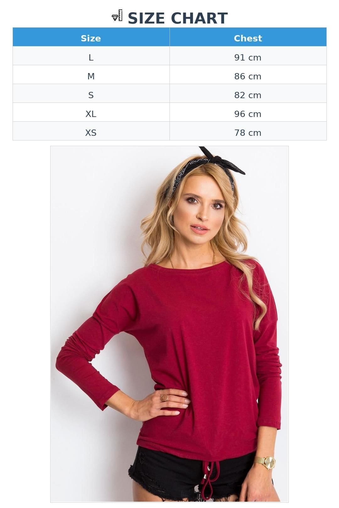 Love Lace Love Lace Women's Straight Cut Long Sleeve Blouse with Tie in Red - 4