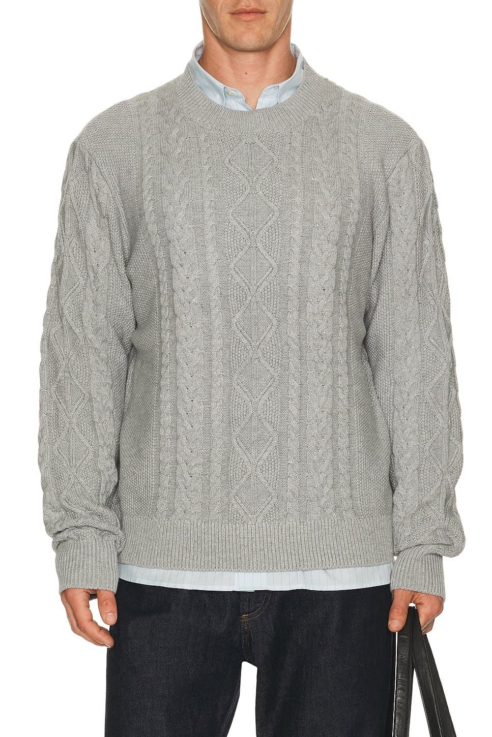 revolve Revolve Heather Grey Cable Knit Sweater