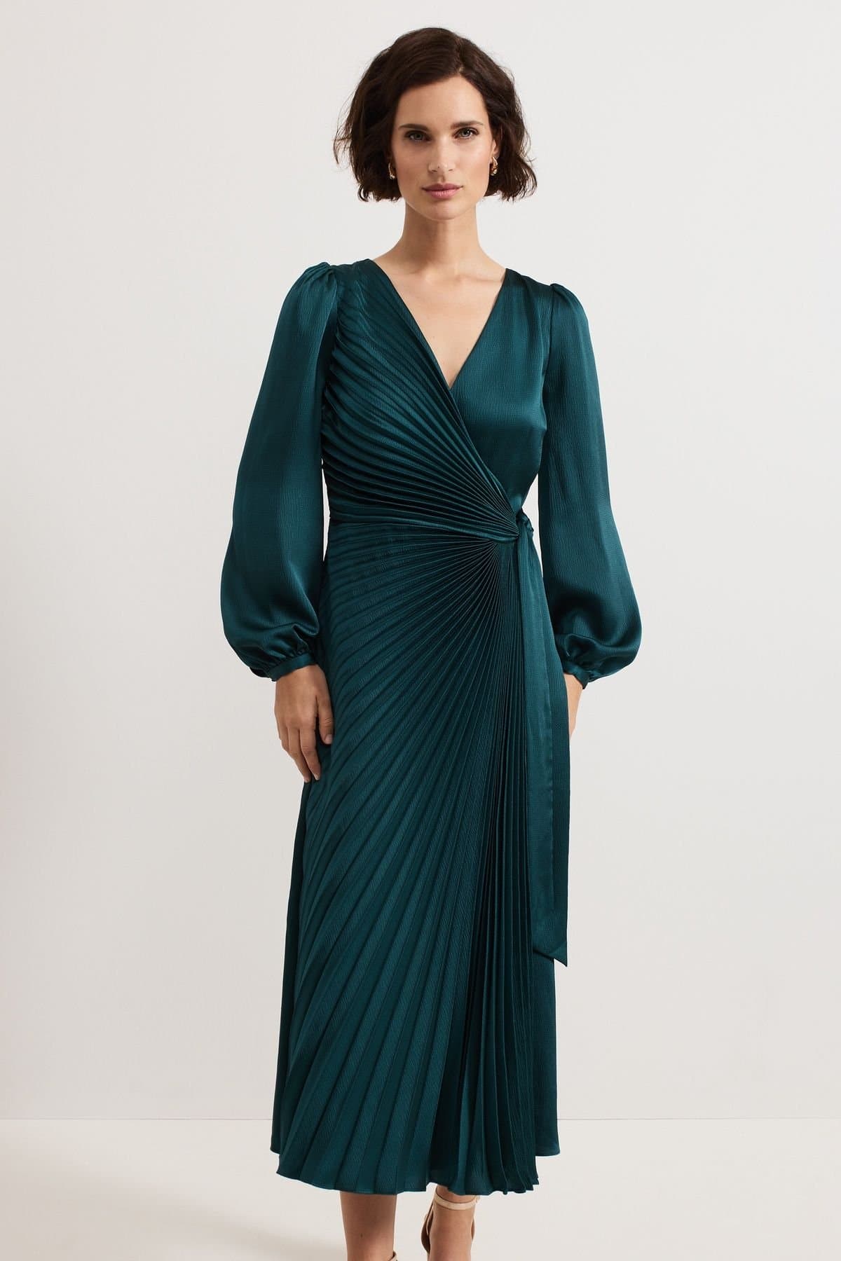 Phase Eight Phase Eight Women's Gracie Sunray Dress in Bottle Green