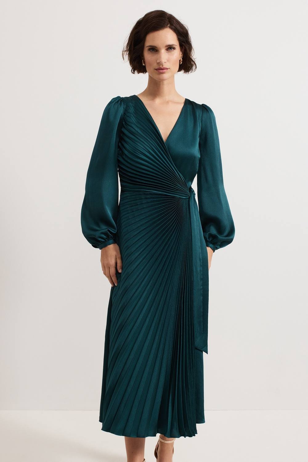 Phase Eight Phase Eight Women's Gracie Sunray Dress in Bottle Green - 2