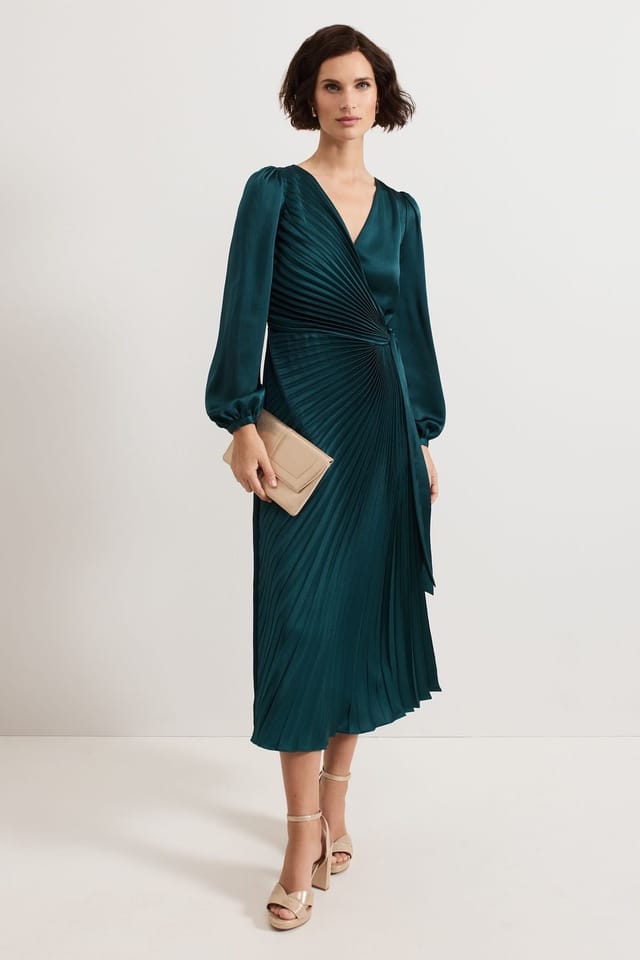 Phase Eight Phase Eight Women's Gracie Sunray Dress in Bottle Green - 3