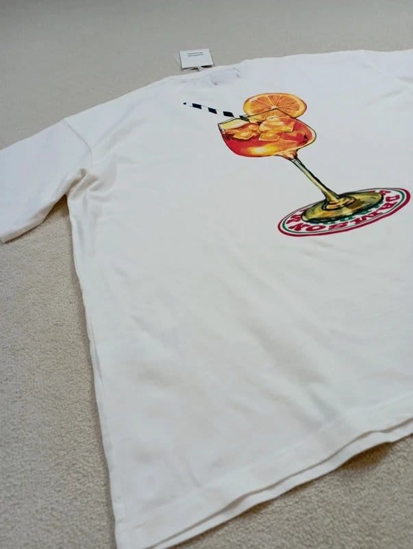 Damson Madder Damson Madder | White orange Spritz graphic print oversized boyfriend tee UK 16 BNWT - 1