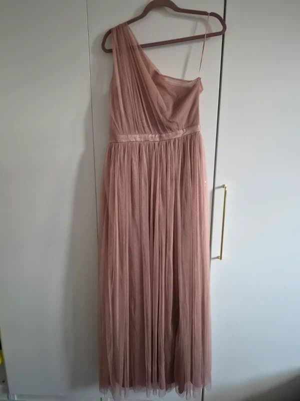 Anaya BNWT Anaya tulle one shoulder maxi dress in dusky pink - size 12