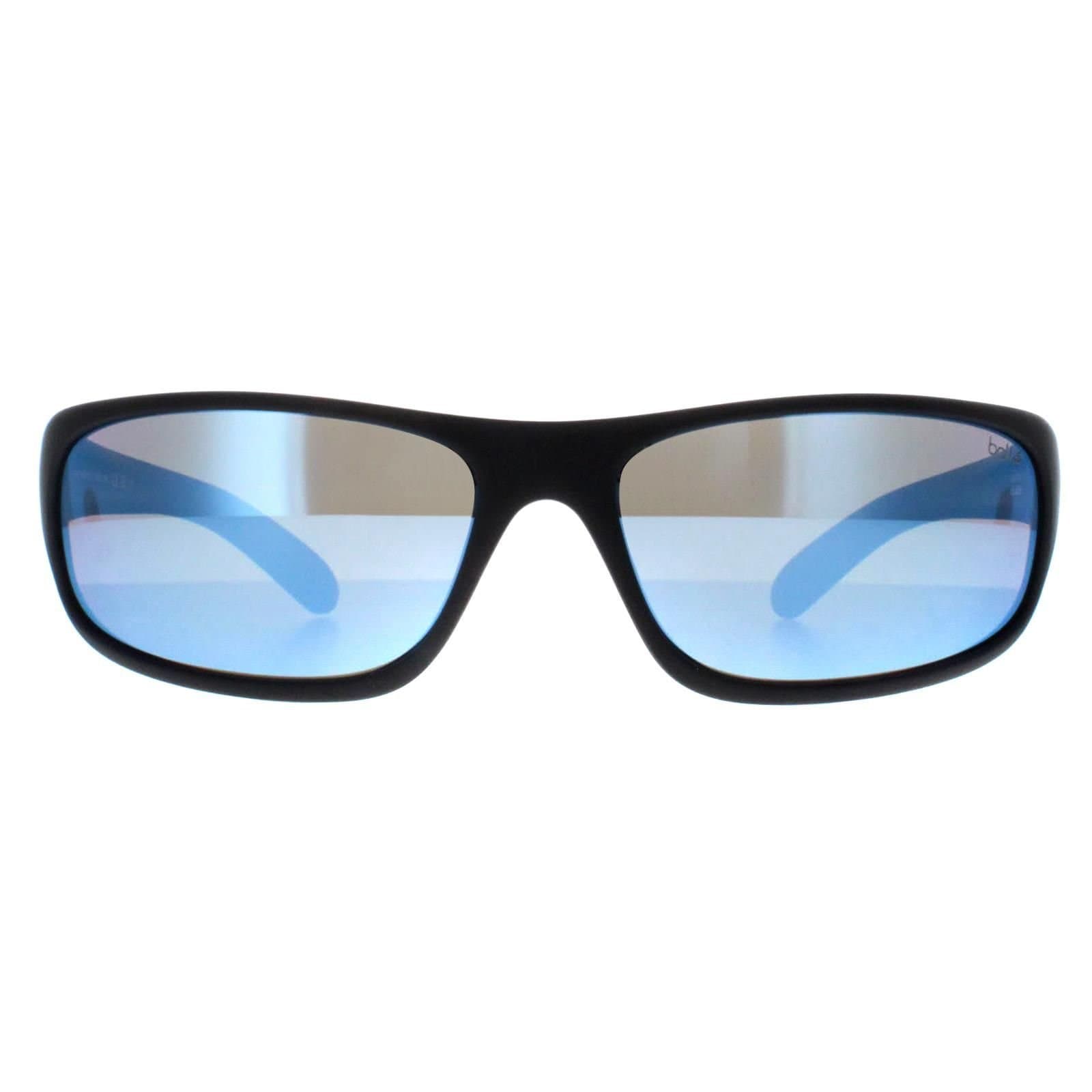 Bolle Bolle Men's Wrap Matte Black Sky Blue Polarized Anaconda