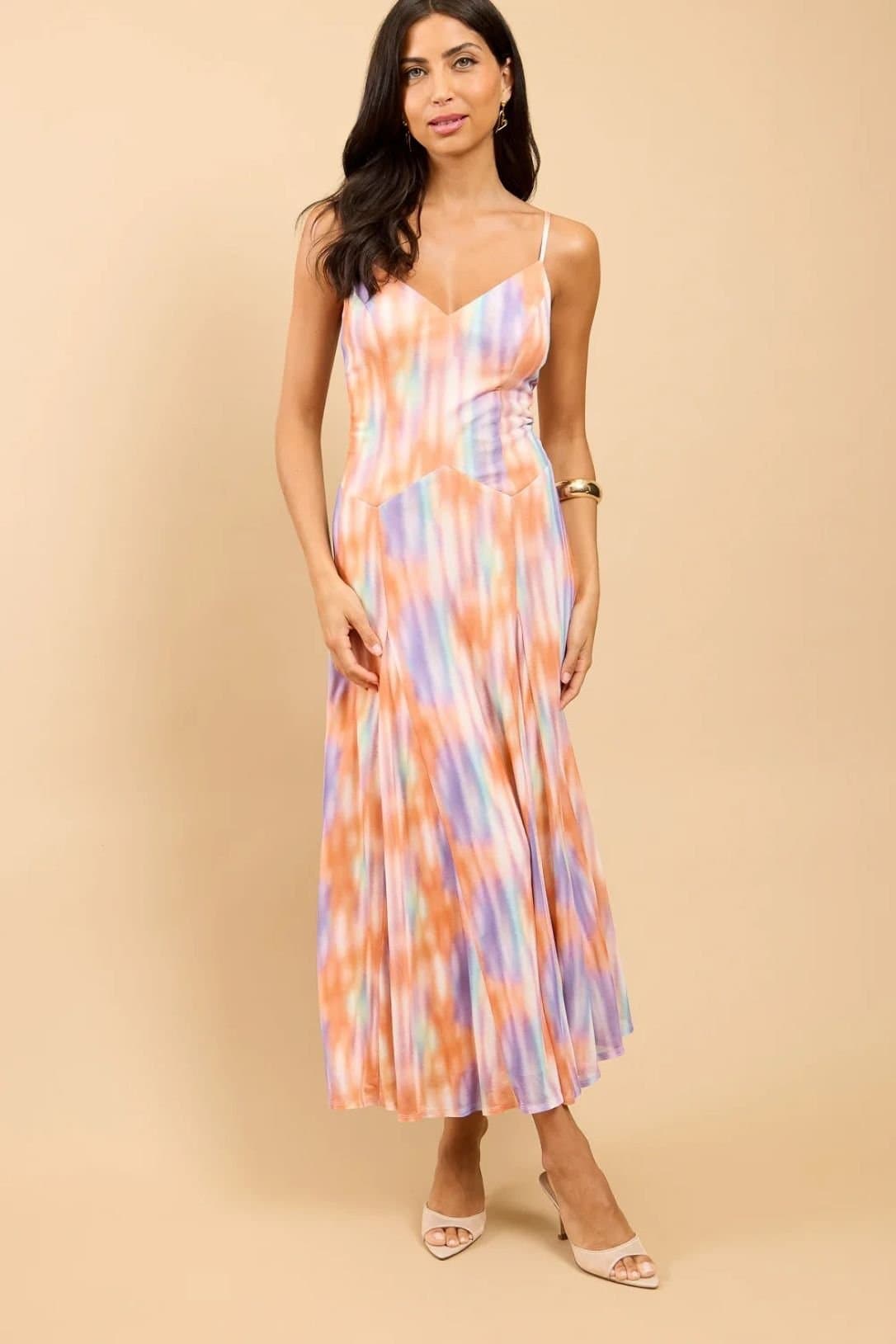 Little Mistress Little Mistress Women's Blur Print Maxi Dress