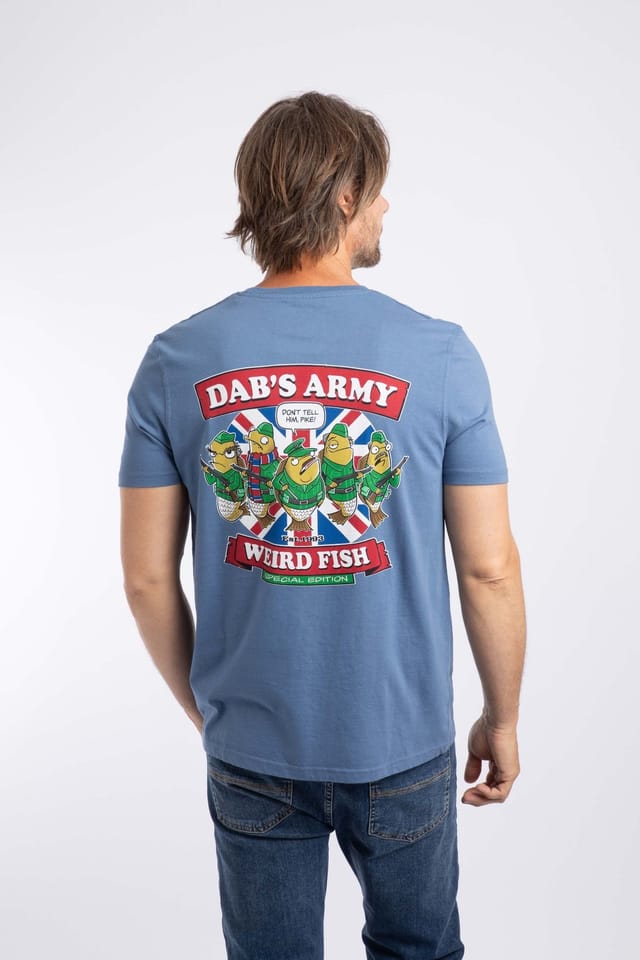 Weird Fish Weird Fish Men's Dabs Army Artist T-Shirt in Mid Blue - 3