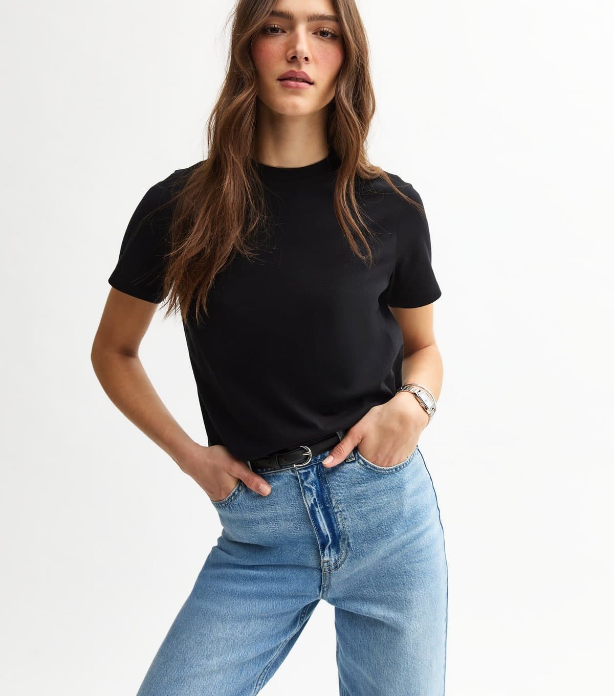 New Look New Look Black Cotton Crew Neck T-Shirt