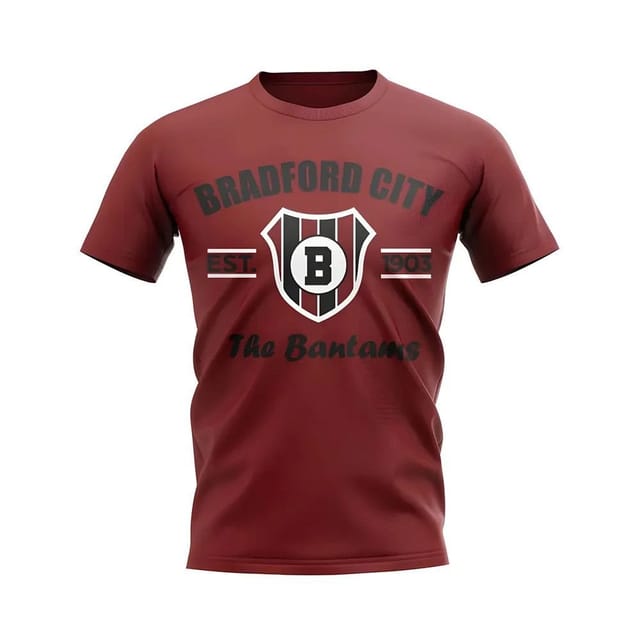 Bradford Bradford Men's Personalised Established Football T-Shirt in Maroon - 2