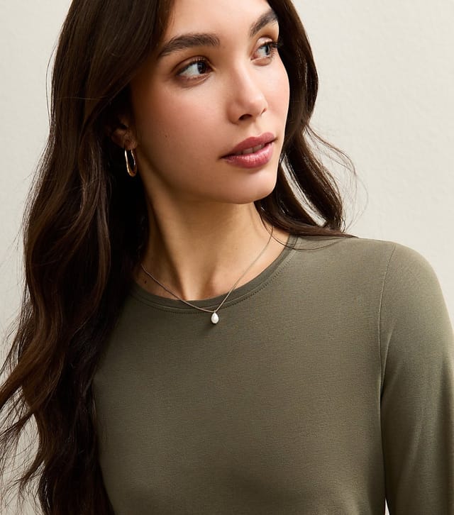 New Look Women's Dark Khaki Long Sleeve Crew Neck Top New Look - 3