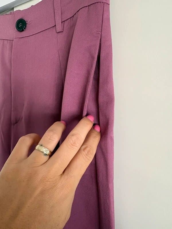 Bershka Bershka Pink/Mauve Straight Leg Trousers Tailored Wide Leg Pants Size M