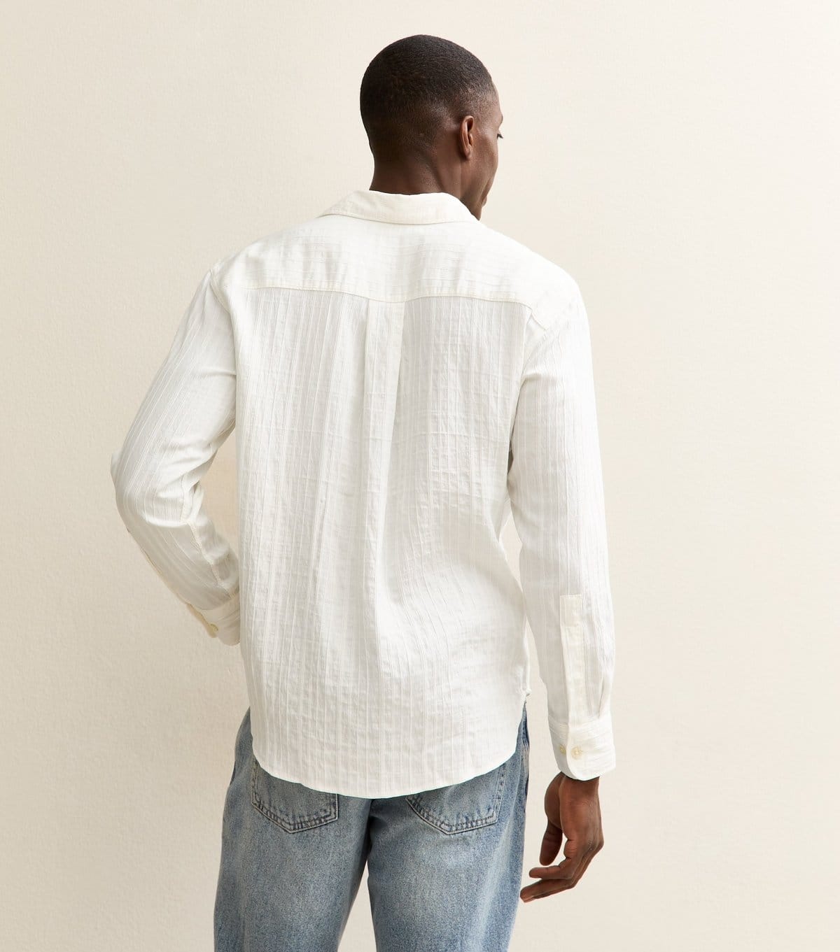 jack & jones Men's Off White Kingston Long Sleeve Shirt Jack & Jones New Look - 4