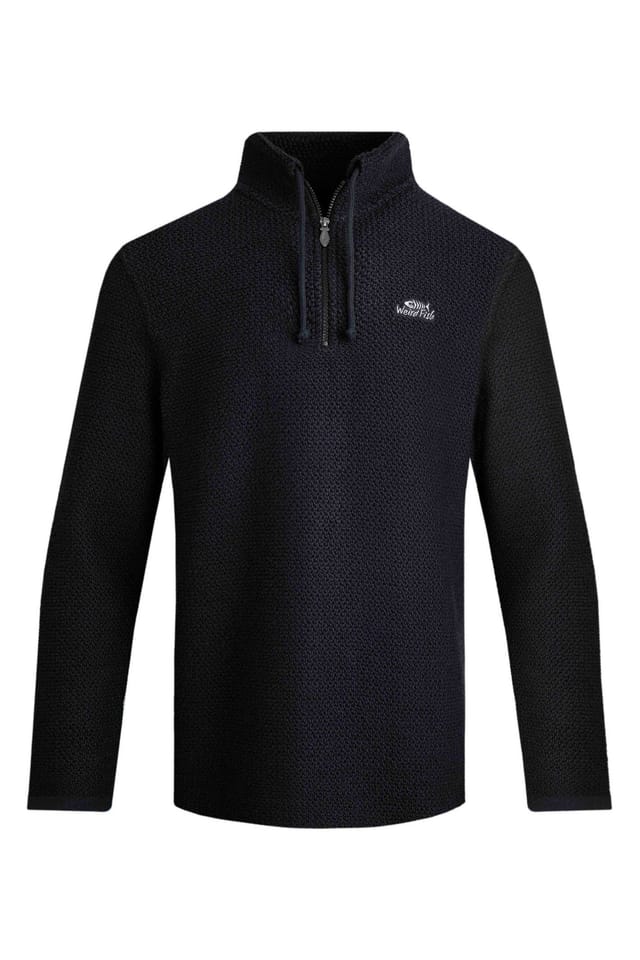 Weird Fish Weird Fish Men's Cruiser 1/4 Zip Macaroni Sweatshirt in Black - 2