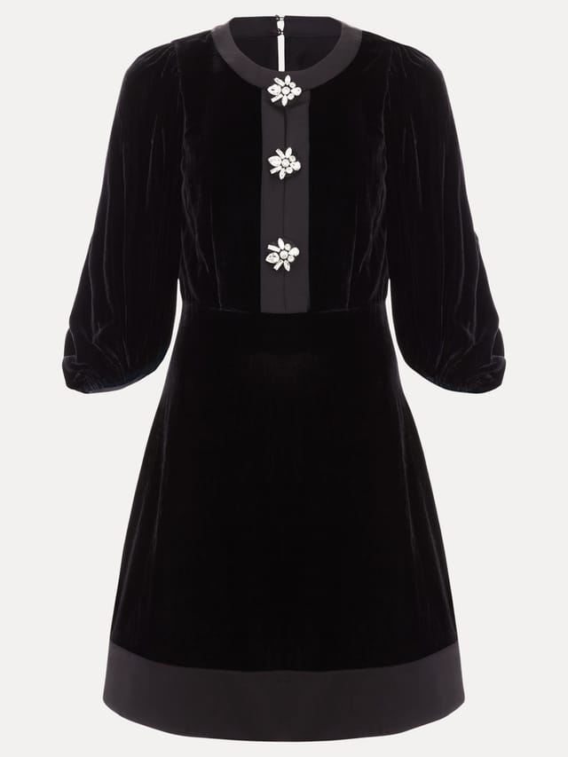 Phase Eight Phase Eight Women's Heidi Velvet Dress in True Black - 2