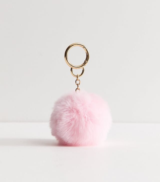 New Look Pink Fluffy Pom Pom Bag Charm New Look - 2