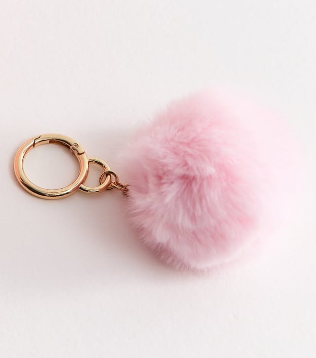 New Look Pink Fluffy Pom Pom Bag Charm New Look - 3
