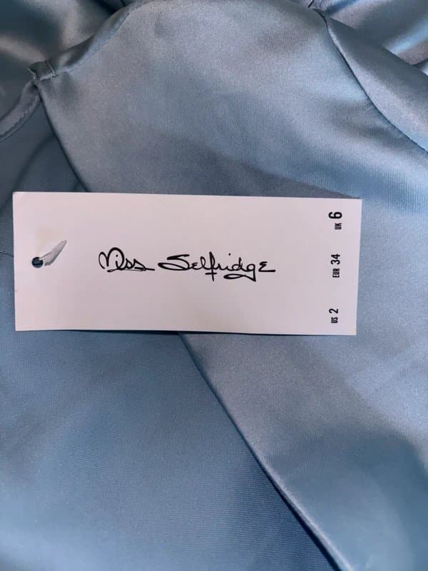 Miss Selfridge Miss Selfridge blue satin mini dress long sleeved