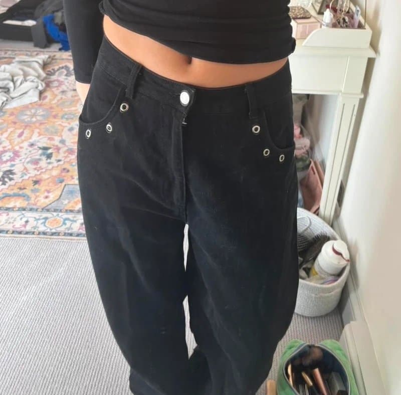 ASOS Black baggy jeans with studs