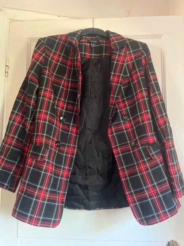 New Look new look checkered suit jacket