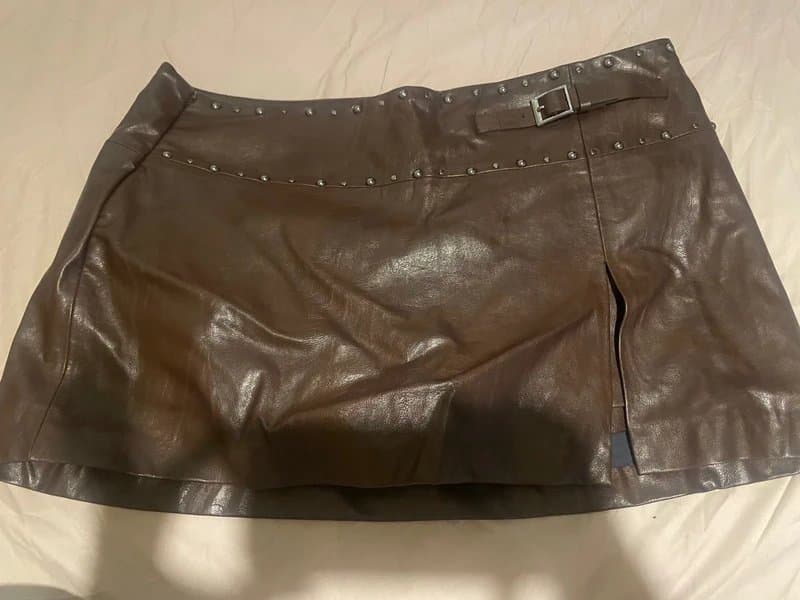 Bershka Bershka brown leather skirt