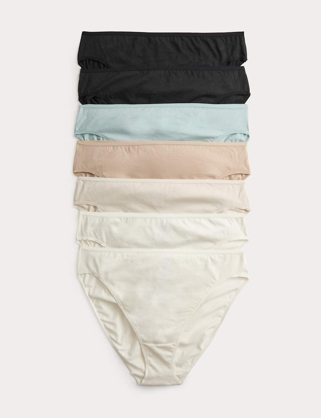 Marks & Spencer M&S 7 Pack Pure Cotton High Leg Knickers Cream Mix