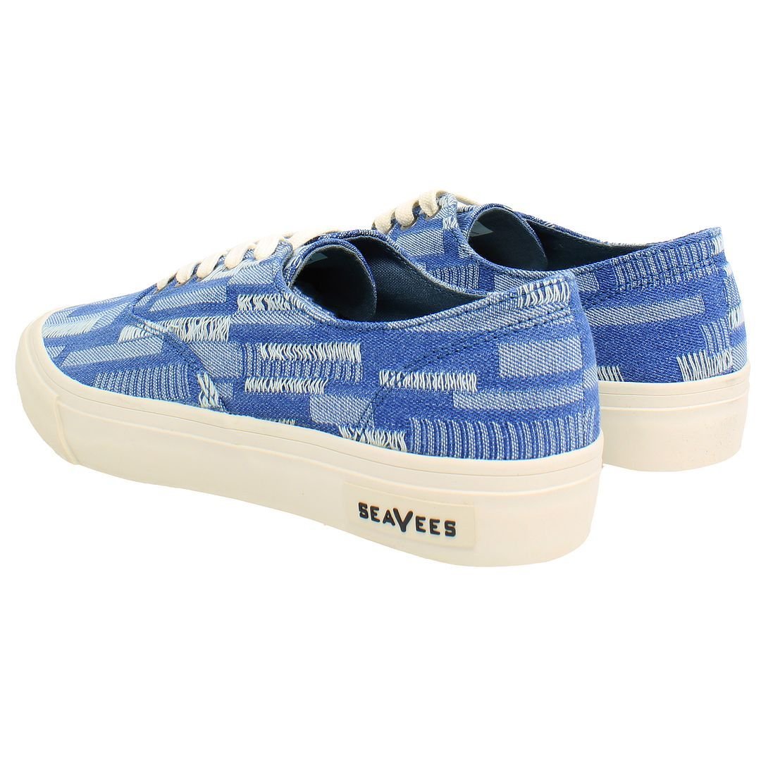 Seavees Seavees Women's Legend Embroidery Lace-Up Blue Canvas Shoes - 3